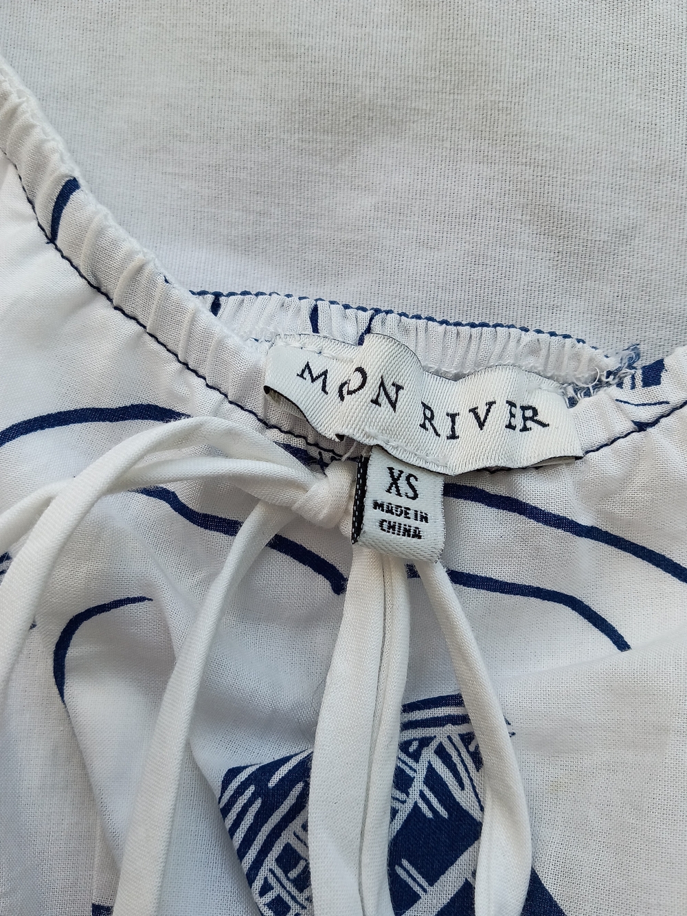 Moon River White and Navy Nautical Tie-Front Maxi Dress - Picture 2 of 6